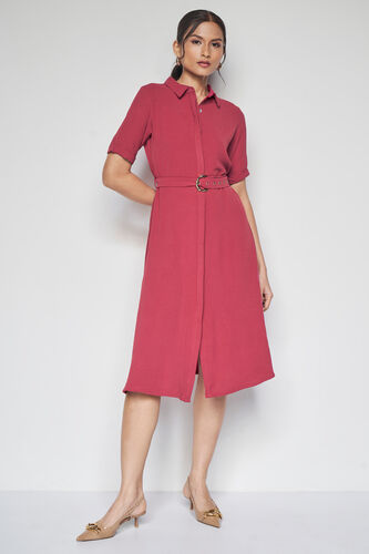 Gigi Solid Dress, Peach, image 3
